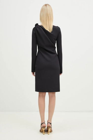 Kjole JW Anderson JW Anderson Shoulder Drape V-Neck Mini Dress Sort | DR0446.PG1573.999, 2