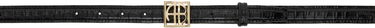 Bælter Anine Bing ANINE BING Monogram Embossed Croc Belt Sort | A-12-10461-BLK1, 0