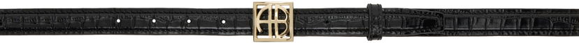 Bælter Anine Bing ANINE BING Monogram Embossed Croc Belt Sort | A-12-10461-BLK1
