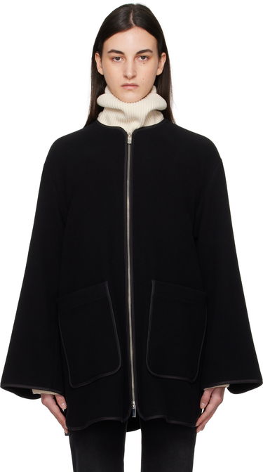 Frakker TOTEME TOTEME Felted Wool Zip-Up Jacket Sort | 251-WRO4262-FB0039, 0