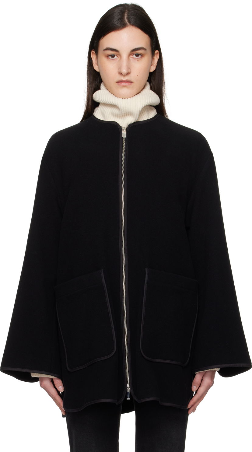 Frakker TOTEME TOTEME Felted Wool Zip-Up Jacket Sort | 251-WRO4262-FB0039