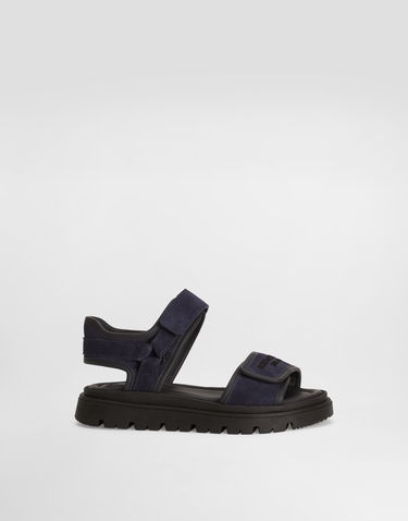Tilbehør Dolce & Gabbana Dolce & Gabbana Split Leather Logo Print Sandals Mørkeblå | DA5284A443489853, 0