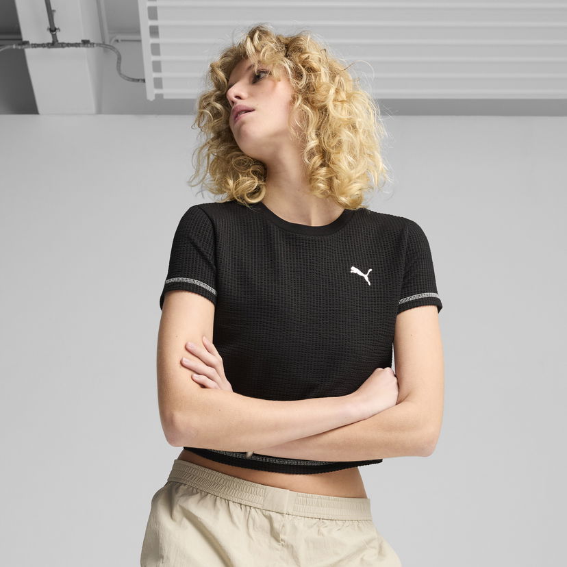 Crop top Puma DARE TO Textured Baby Tee Sort | 629806_01