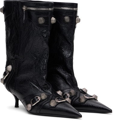 Sneakers og sko Balenciaga Leather Ankle Boots with Metal Studs Sort | 802082 WAD4E, 3