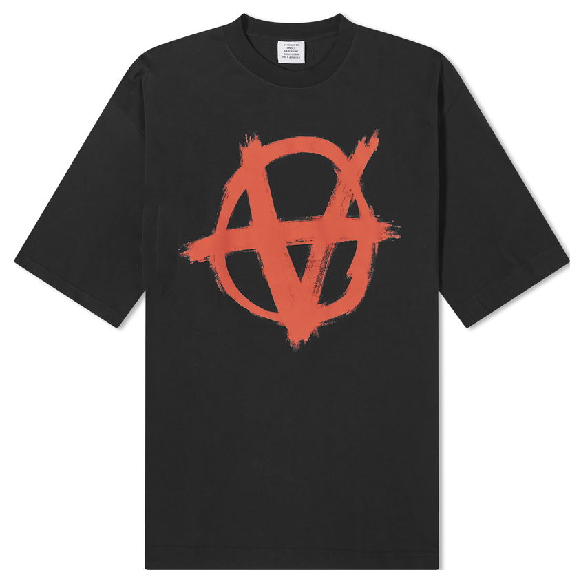 T-shirt VETEMENTS Double Anarchy T-Shirt Sort | UE64TR990BR