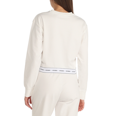 Sweater GUESS Guess Carrie Round Neck Sweatshirt Hvid | O3YQ01KBS91-H10Q, 1