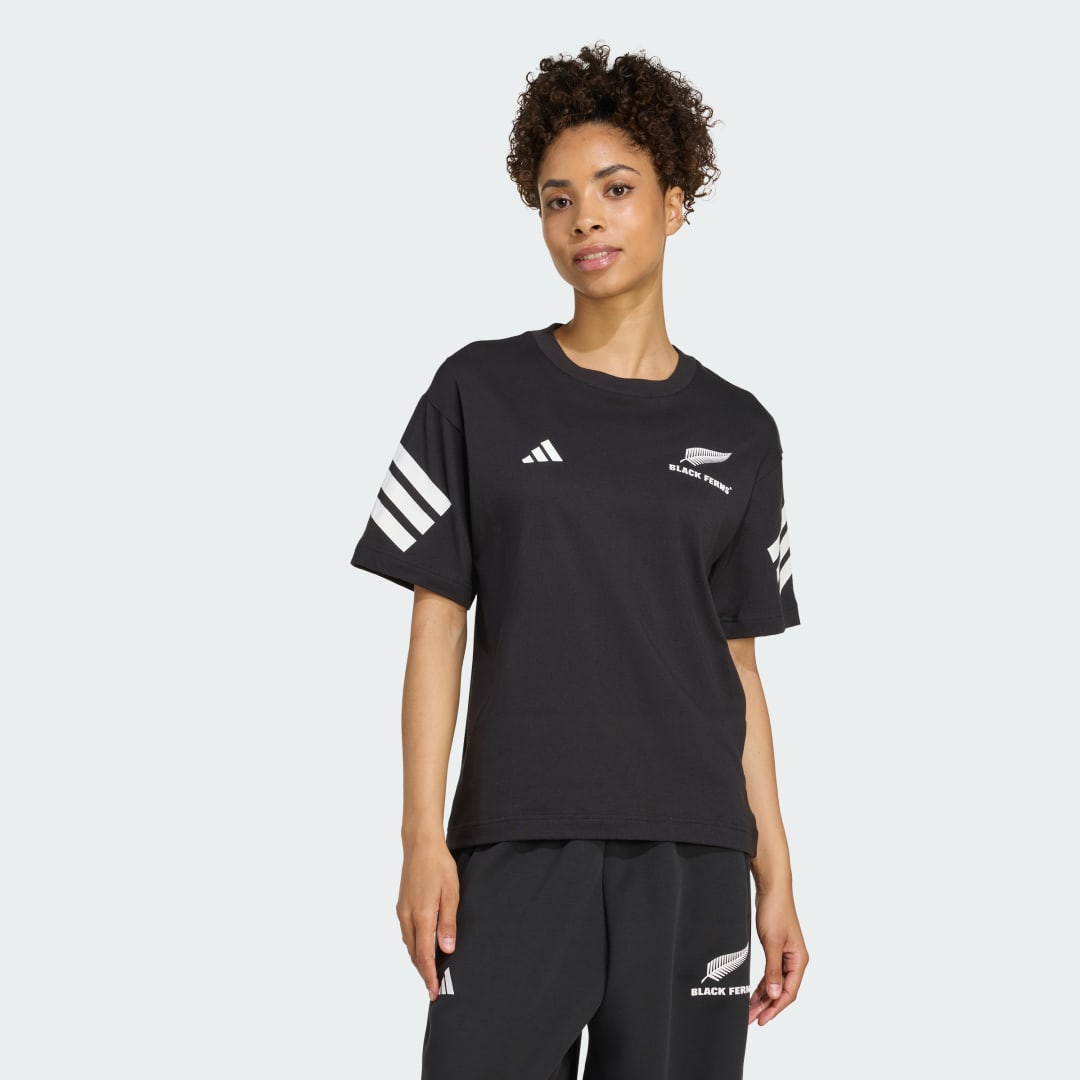 T-shirt adidas Performance Black Ferns 3-Stripes T-Shirt Sort | JM2813, 0