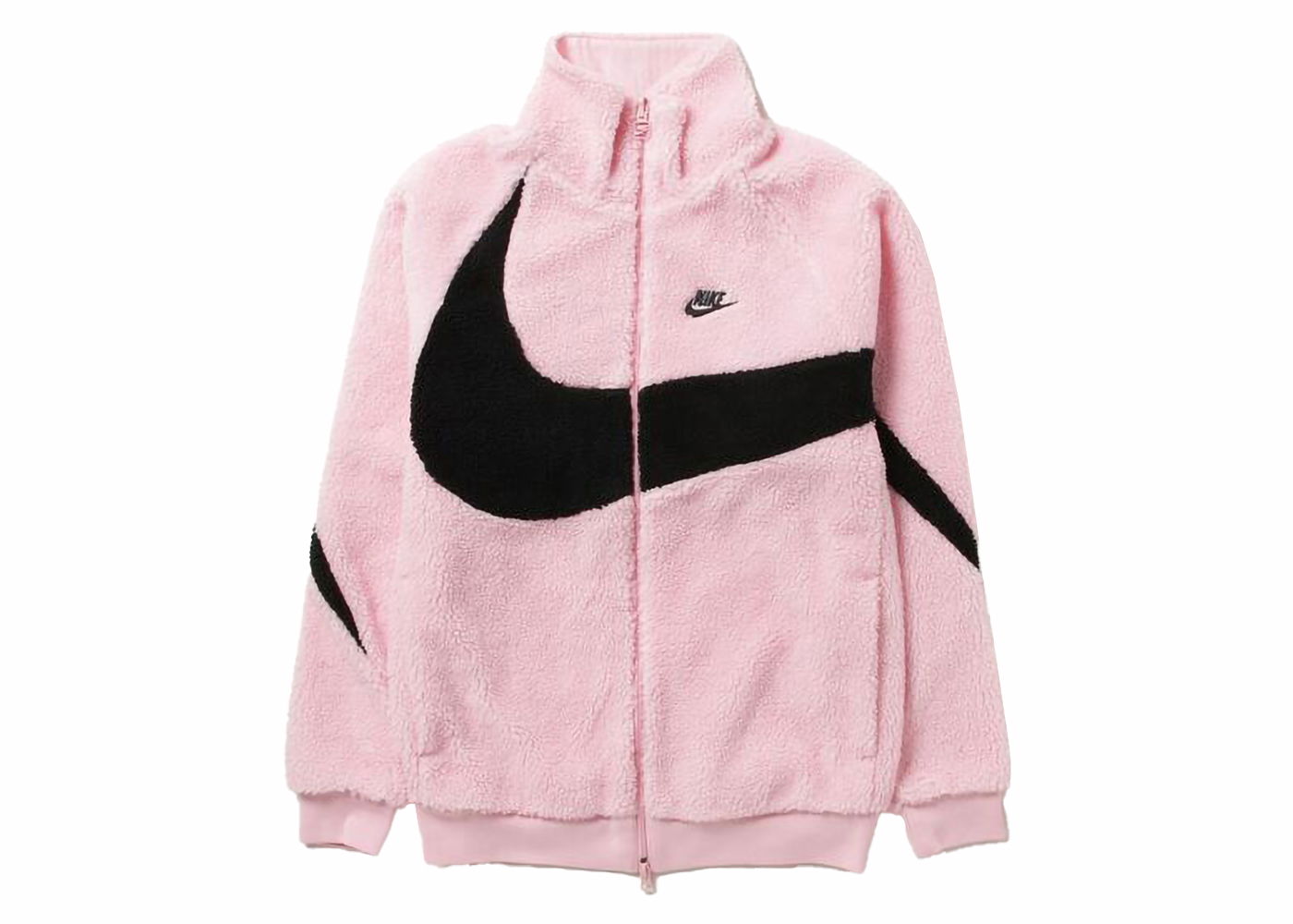 Jakke Nike Sportswear Big Swoosh Reversible Boa Jacket (Asia Sizing) Soft Pink/Black Lyserød | BQ6546-690, 0