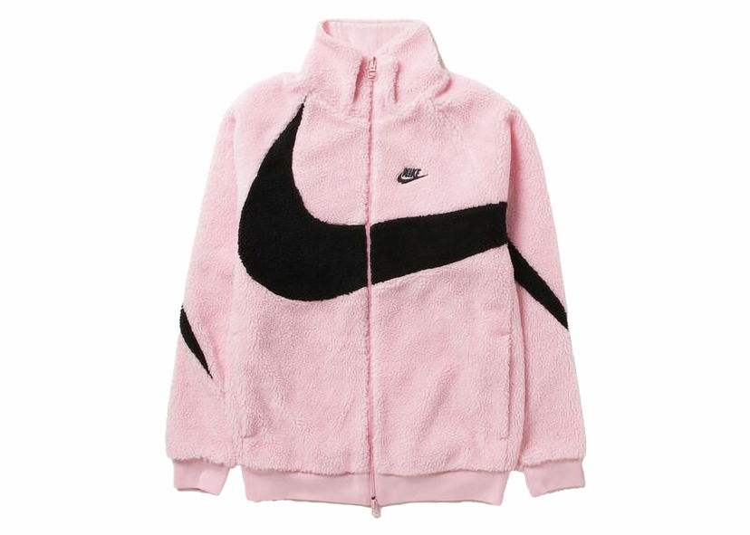 Jakke Nike Sportswear Big Swoosh Reversible Boa Jacket (Asia Sizing) Soft Pink/Black Lyserød | BQ6546-690