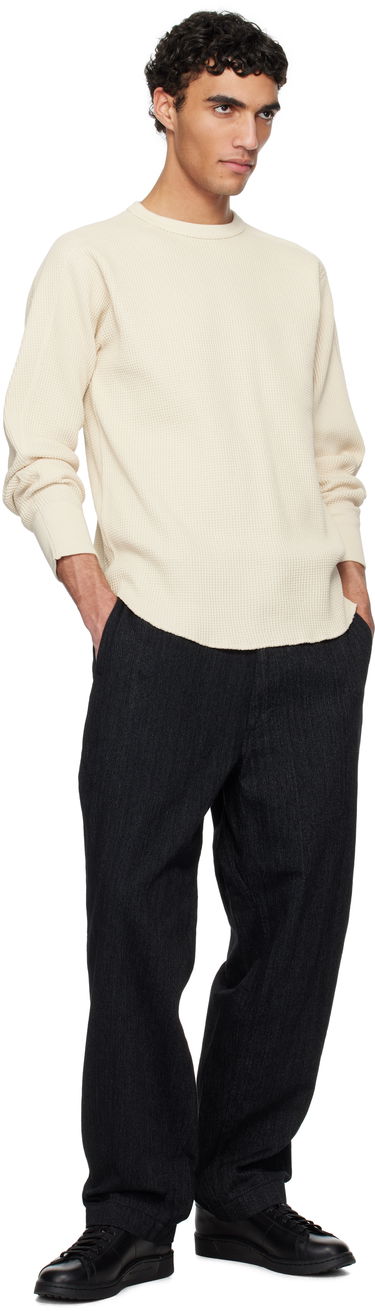 Sweater NANAMICA nanamica Crew Neck Thermal Sweat T-Shirt Beige | S25SH102U, 3