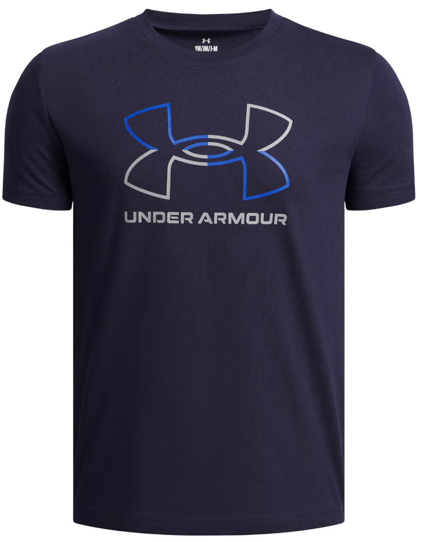 T-shirt Under Armour GL Foundation Short Sleeve T-Shirt with Split Outline Logo Mørkeblå | 6005010-410