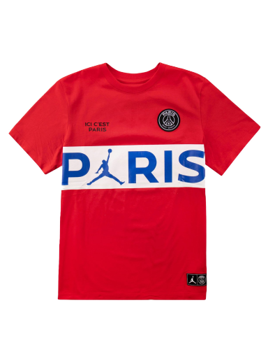 T-shirt Jordan Paris Saint-Germain x Wordmark Tee Red Rød | BQ8389-657