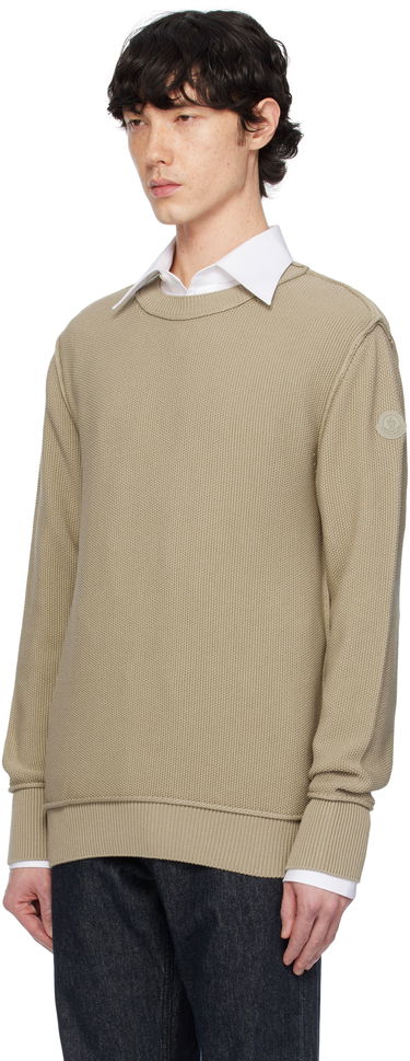 Sweater Moncler Moncler Textured Cotton Sweater Beige | K10919C00001M1367, 3