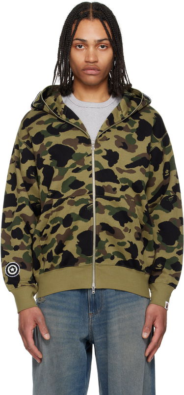 Sweatshirt BAPE A Bathing Ape 1st Camo Jacquard Shark Full Zip Hoodie Grøn | 001ZPL301304M, 0