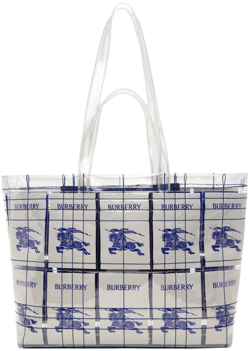 Mulepose Burberry EKD Label Tote Bag Mørkeblå | 8079639, 0