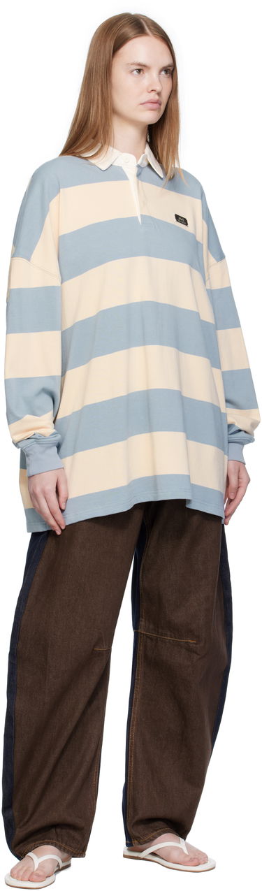 Polo skjorte Ksubi Ksubi Rugged Ruby Striped Long Sleeve Polo Blå | WFA25TE023, 3