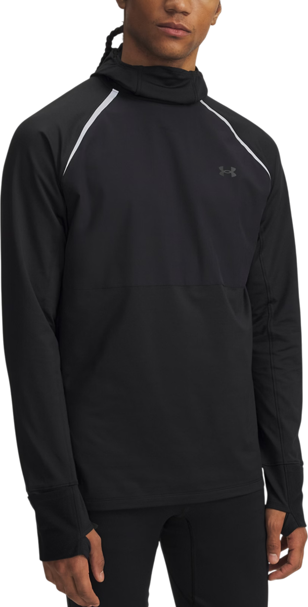 Sweatshirt Under Armour Velociti Pro Balaclava Hoodie with Reflective Stripes and Thumbholes Sort | 6005969-004, 0