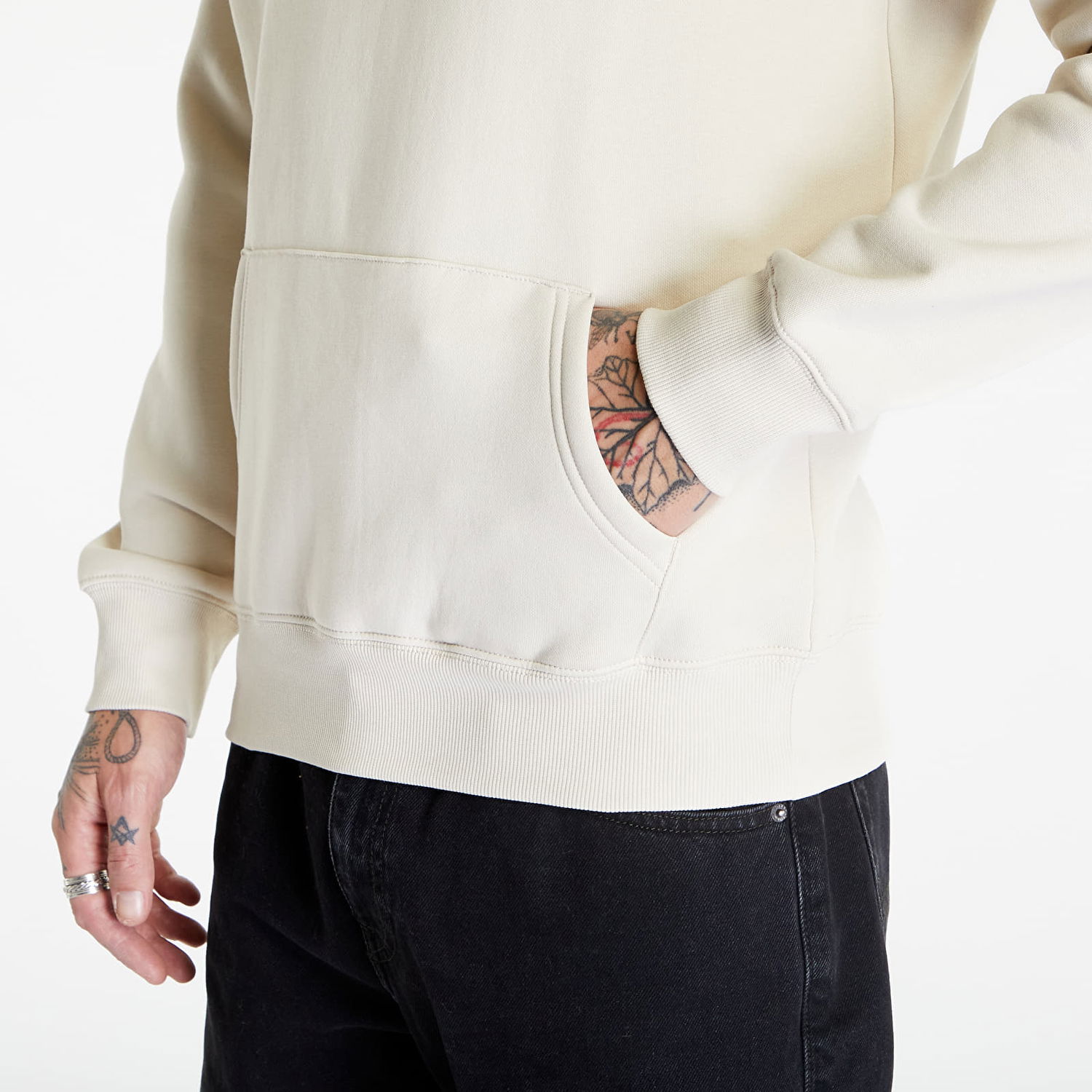 Sweatshirt Tommy Hilfiger Tommy Jeans Regular Fleece Hoodie Beige Hvid | DM0DM09593 ACG, 1