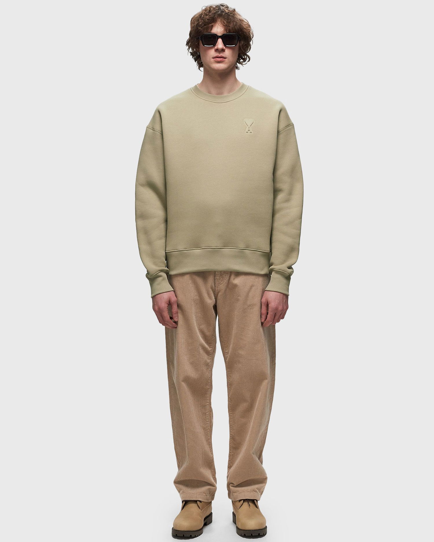 Sweatshirt AMI De Cœur Sweatshirt Beige | USW025.749, 1