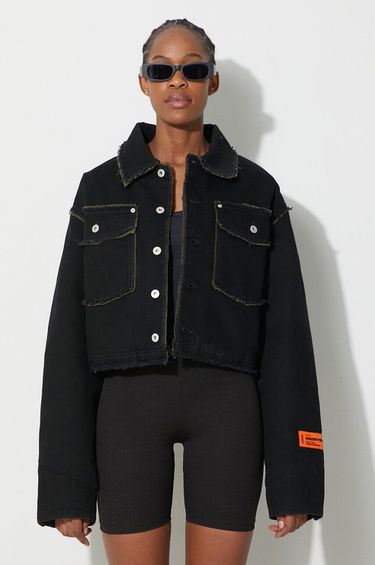 Jakke HERON PRESTON Oversize Denim Jacket Sort | HWYE013F23DEN0011000, 0