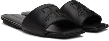 Sneakers og sko Courrèges 'AC' Leather Slide Sandals Sort | 124SSD003CR0052, 3