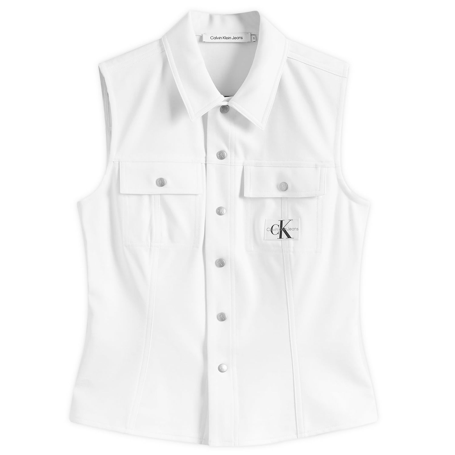 Skjorte CALVIN KLEIN Sheen Milano Sleeveless Hvid | J20J223390YAF, 0