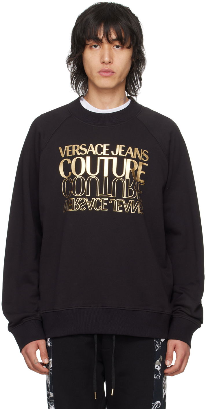 Sweatshirt Versace Upside Down Sweatshirt Sort | E76GAIT10_ECF01T, 0