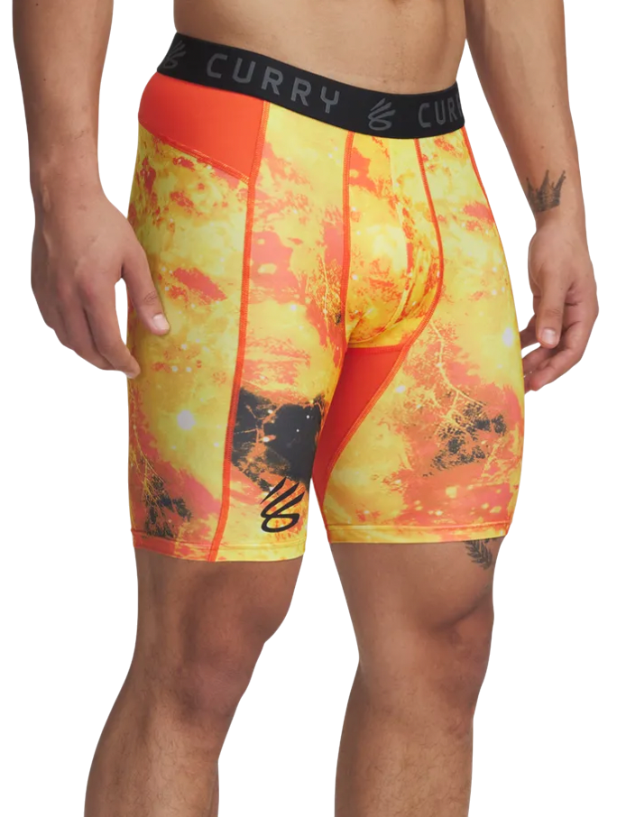 Boksere Under Armour Curry HG Printed Compression Shorts Orange | 1379829-847