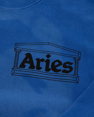 Sweatshirt Aries Sunbleached Cross Grain Temple Sweatshirt Mørkeblå | FTAR22200, 1
