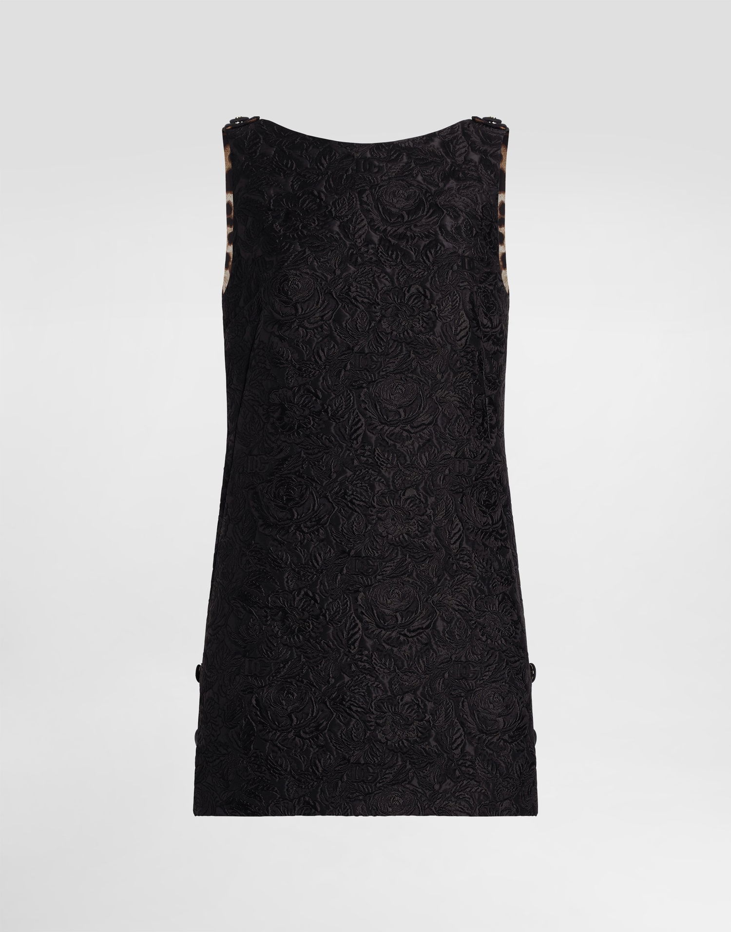Kjole Dolce & Gabbana Dolce & Gabbana Floral Quilted Jacquard Sack Dress Sort | F6TMLTGDCSSN0000, 0