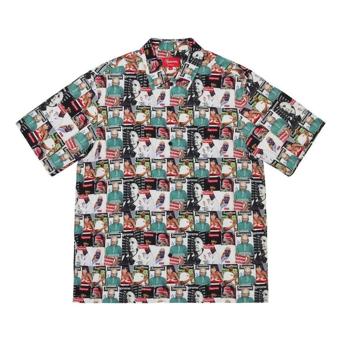 Skjorte Supreme Magazine Print Short Sleeve Shirt Hvid | SUP-SS23-265, 0