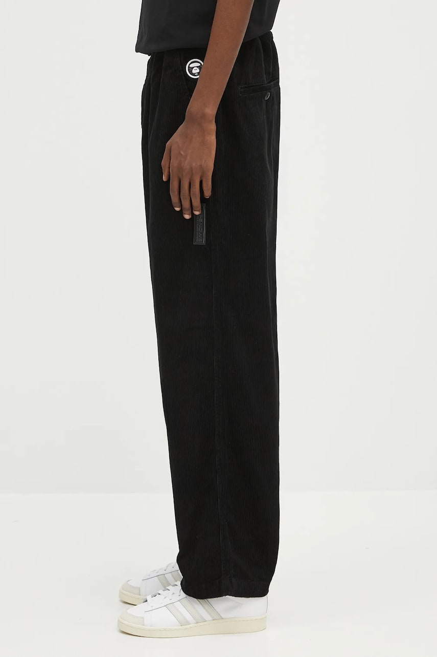 Bukser AAPE by A Bathing Ape AAPE Now Woven Corduroy Pants Sort | AAPPTMB620XXN, 1