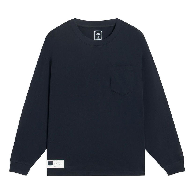 Sweatshirt Li-Ning Long Sleeve Pocket T-Shirt Mørkeblå | AHSS751-1
