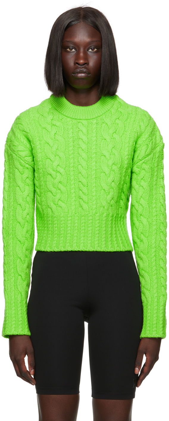 Sweater AMI Virgin Wool Sweater Grøn | FKS051.017, 0