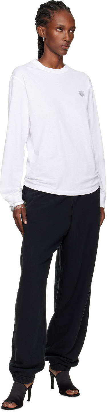 T-shirt Stone Island Organic Cotton Jersey 'Fissato' Effect Long Sleeve T-Shirt by Stone Island Hvid | K2S15 2100030 S0057, 3