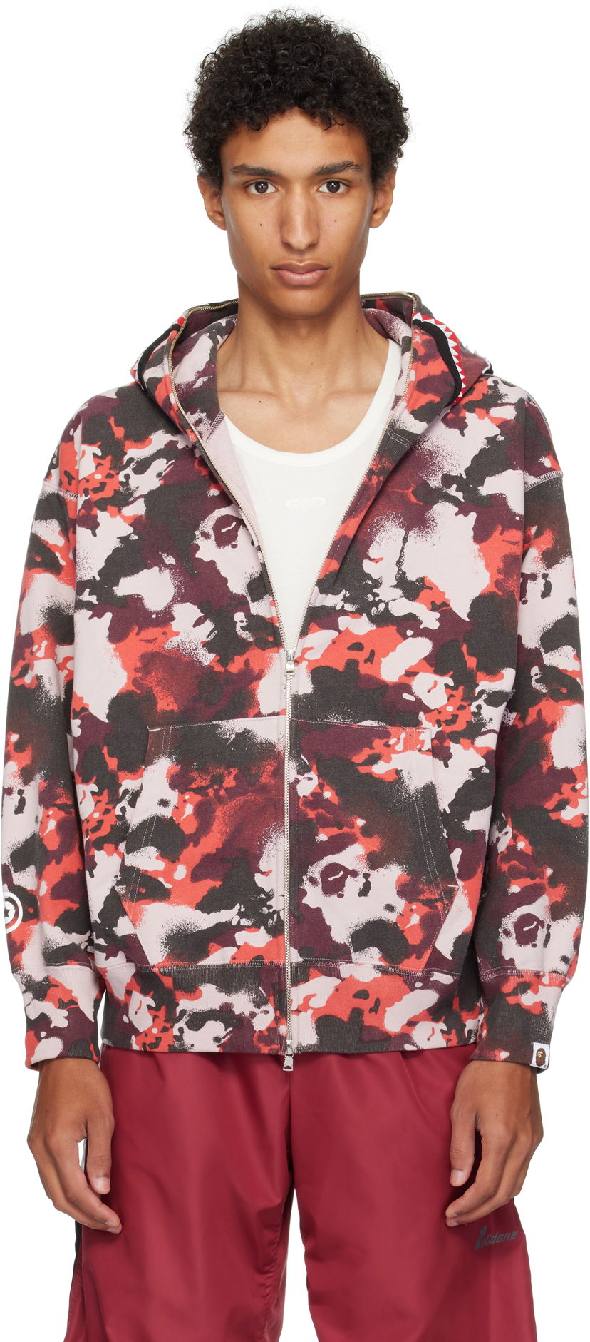 Sweatshirt BAPE A Bathing Ape Map Camo Shark Full Zip Hoodie Flerfarvet | 001ZPL301001M