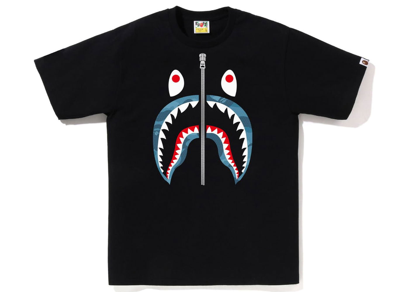 T-shirt BAPE Honeycomb Camo Shark Tee Sort | 1J30-110-042, 0