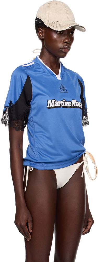 T-shirt Martine Rose Martine Rose Lace Trim Football T-Shirt Blå | 123JT08504, 1