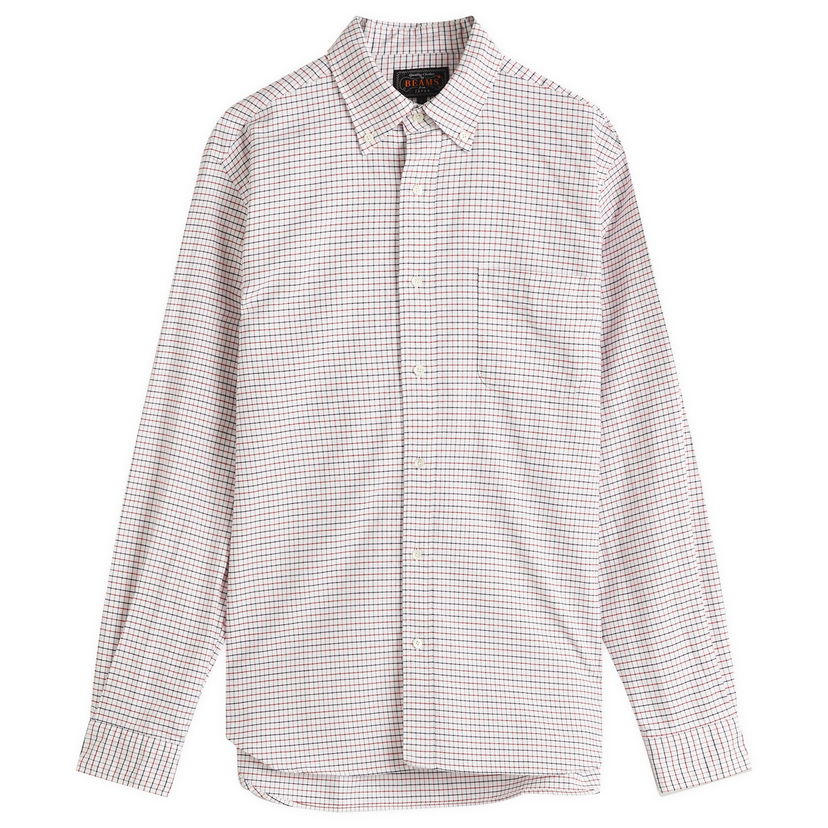 Skjorte BEAMS Beams Plus Tattersall Check Button Down Oxford Shirt, Size Medium Flerfarvet | 3811-1151-139-35