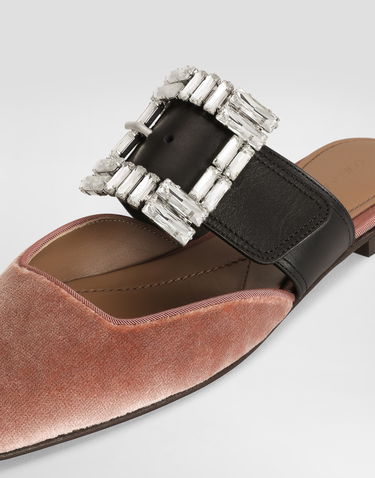 Tilbehør Dolce & Gabbana Dolce & Gabbana Velvet Mules With Jeweled Buckle Lyserød | CI0190A65038S773, 3