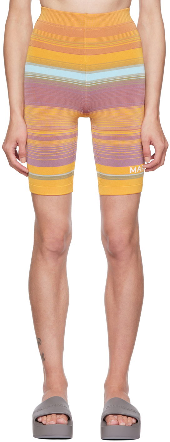 Shorts Marc Jacobs Marc Jacobs 'The Sport' Striped Bike Shorts Orange | N426J02PF22