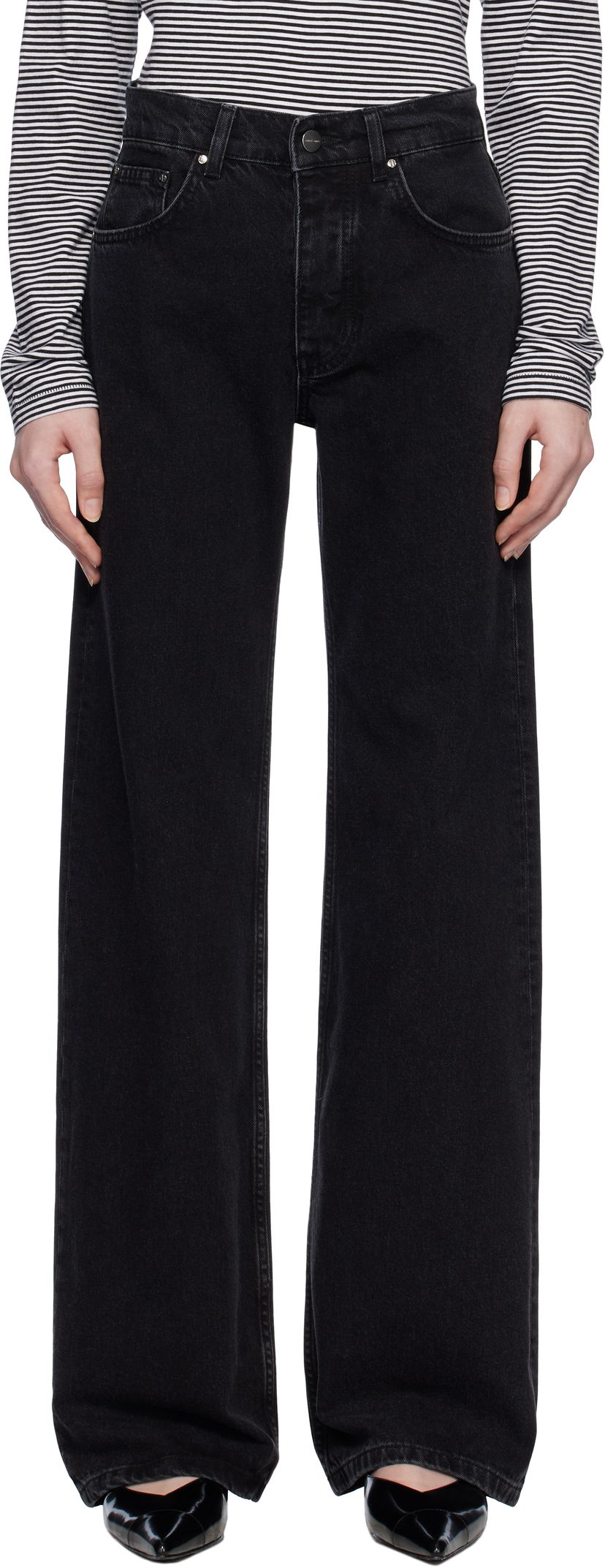Jeans Anine Bing Hugh Black Denim Jeans Sort | A-06-1134-009