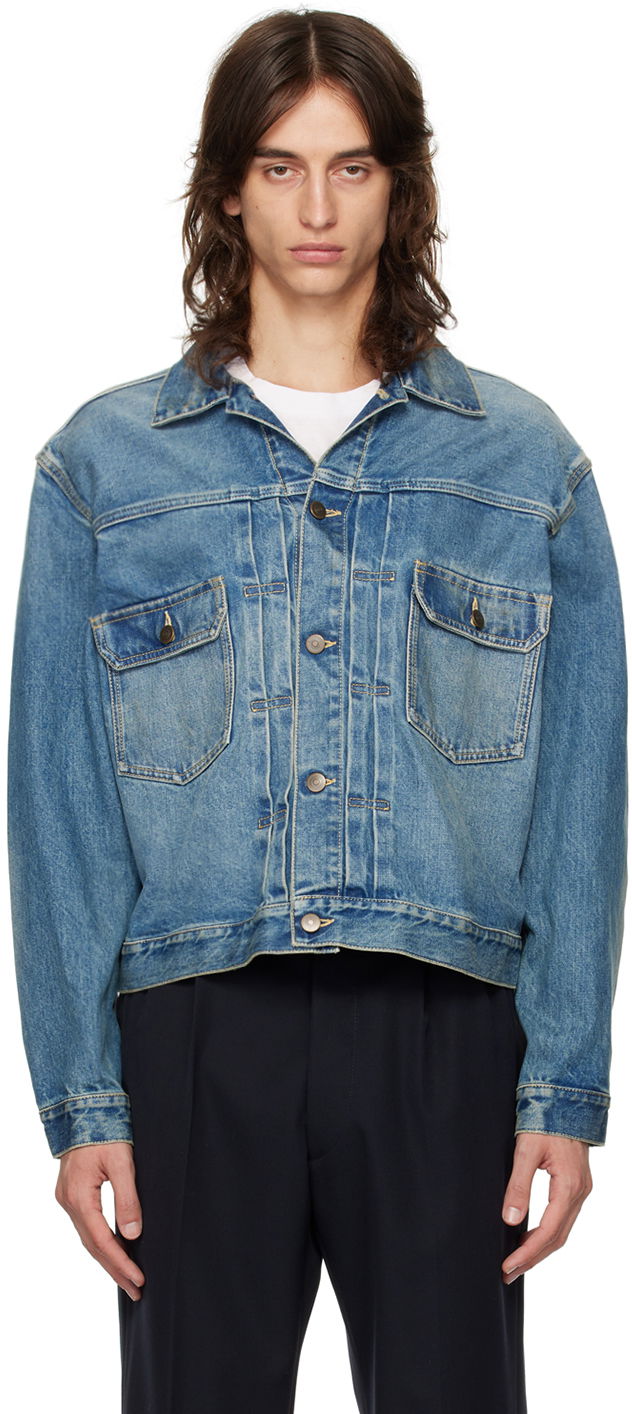 Jakke Maison Margiela Faded Denim Jacket Blå | S50AM0628 S30561