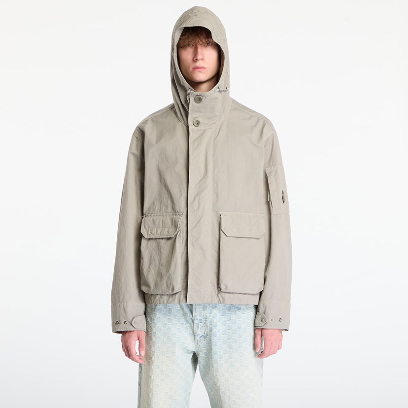 Jakke C.P. Company Twill Hooded Short Jacket Fungi Grey Beige | 19CMOW069A110305G-356