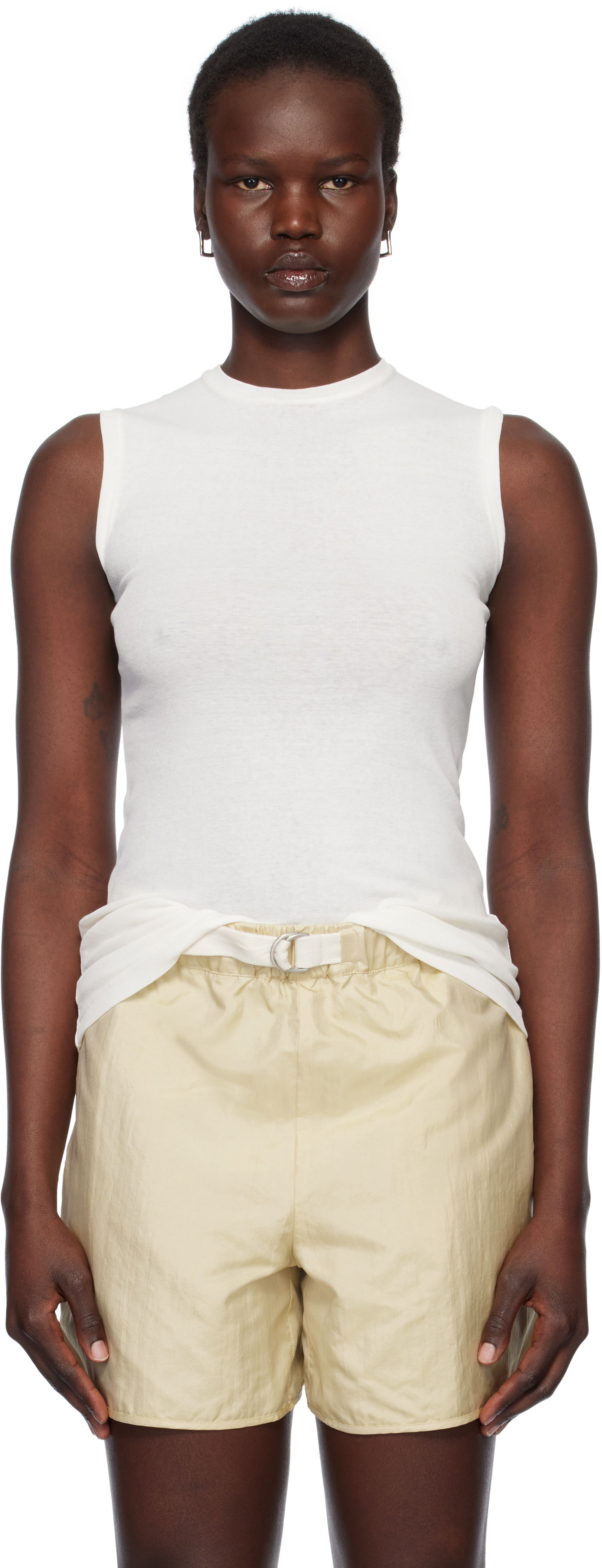 Tanktop Jil Sander Jil Sander 3 Layers Tank Top Hvid | J40FV0106_JTN356, 0