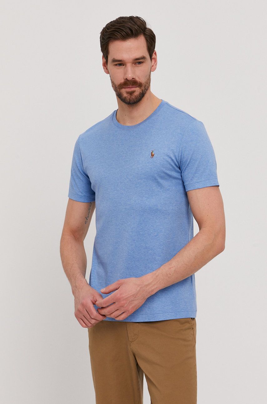 T-shirt Polo by Ralph Lauren Cotton Custom Tee Soft Blå | 710740727024, 0