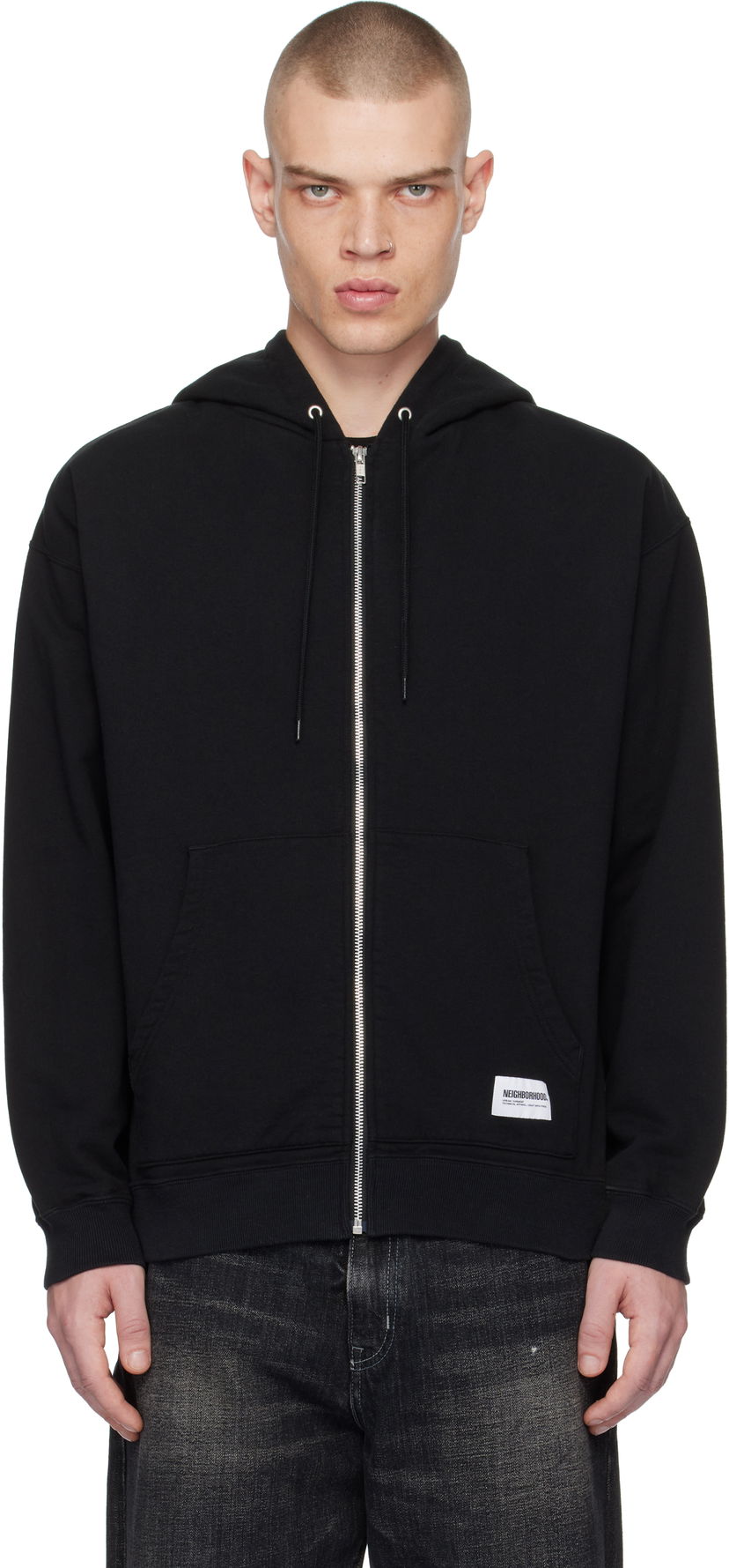 Sweatshirt Neighborhood Classic Sweat Zip Hoodie Sort | 242FPNH-CSM05
