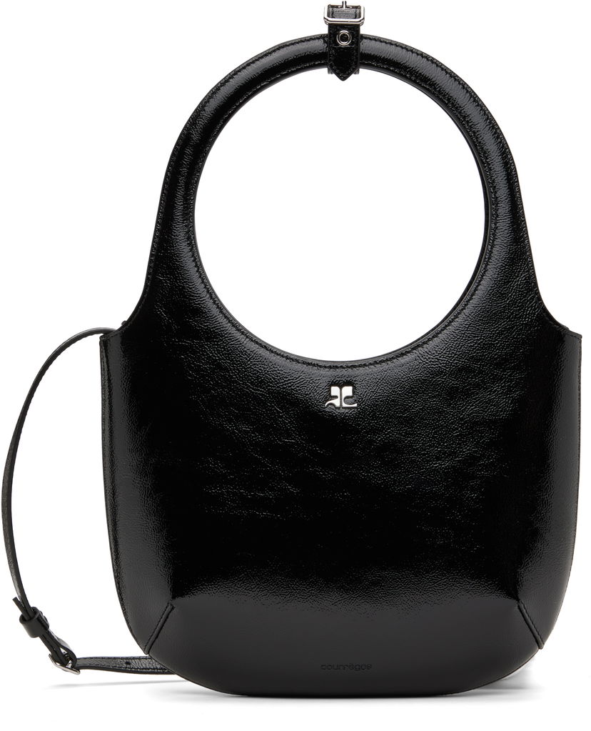 Håndtaske Courrèges Leather Shoulder Bag Sort | 424GSA102CR0043