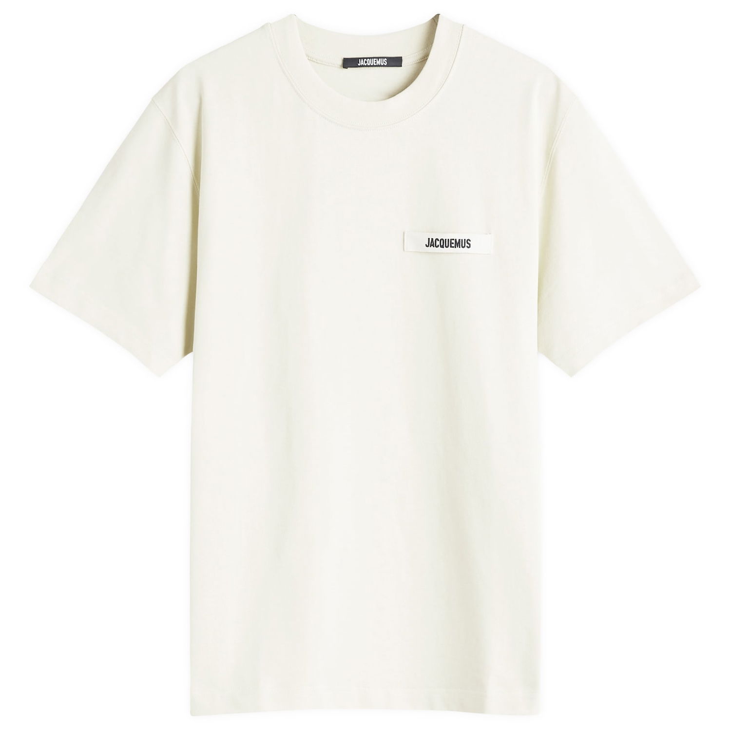 T-shirt Jacquemus Men's Gros Grain Logo T-Shirt in Beige, Size Small | END. Clothing Hvid | 24E245JS208-2125-150, 0