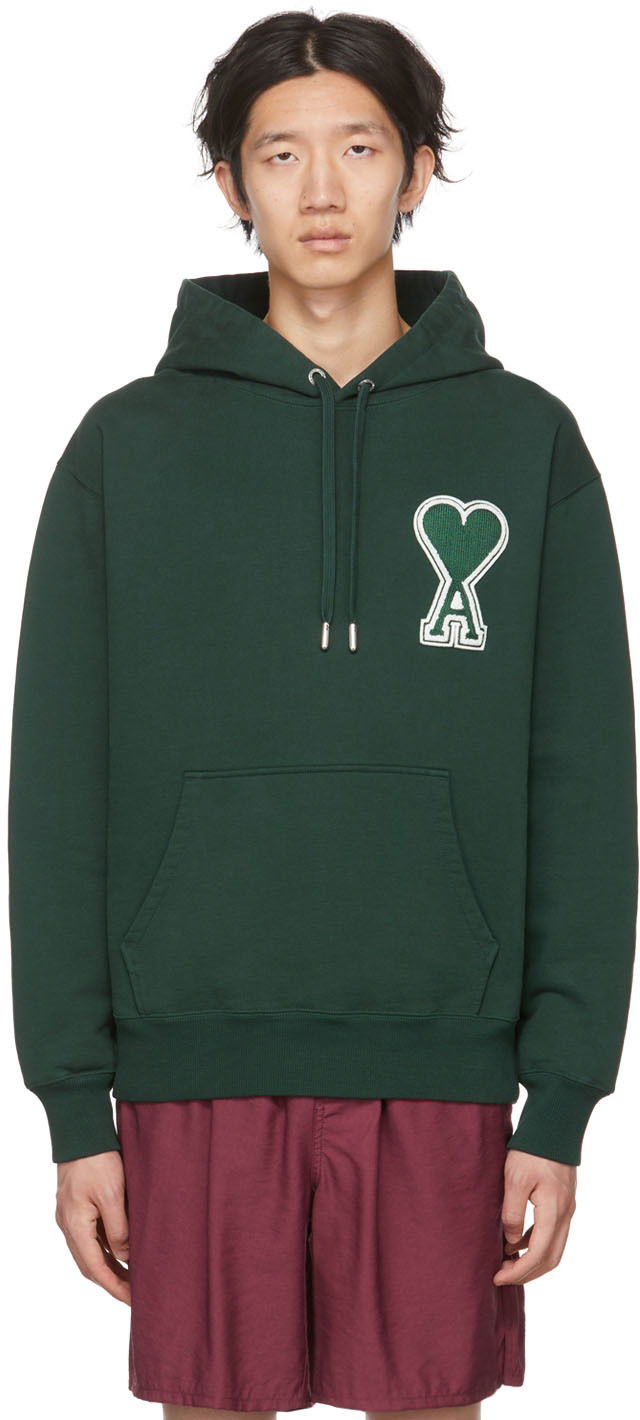 Sweatshirt AMI SSENSE x Hoodie Grøn | SPEUSW211.747.311, 0